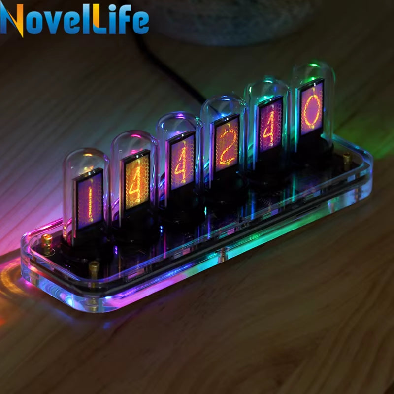 SE Nixie Tube Clock Kit Digital Calendar Stopwatch Time Photo Display Gesture Control Creative Desk Decoration Gifts