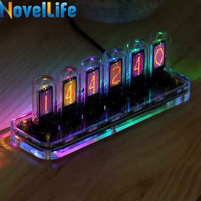 SE Nixie Tube Clock Kit Digital Calendar Stopwatch Time Photo Display Gesture Control Creative Desk Decoration Gifts